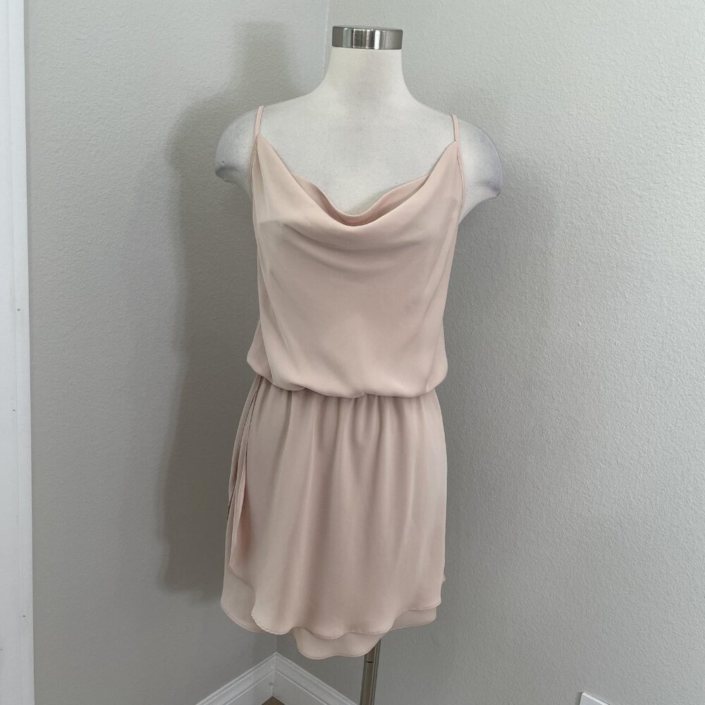 Amanda Uprichard Dress Womens Small‎ Nude Cowl Neck Mini NWT Sleeveless